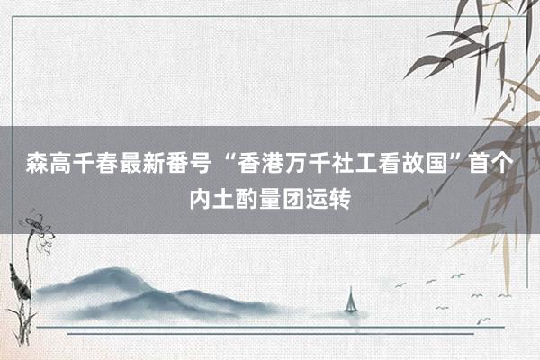 森高千春最新番号 “香港万千社工看故国”首个内土酌量团运转