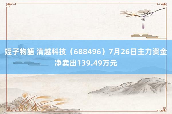 姪子物語 清越科技（688496）7月26日主力资金净卖出139.49万元