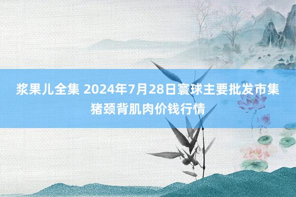 浆果儿全集 2024年7月28日寰球主要批发市集猪颈背肌肉价钱行情