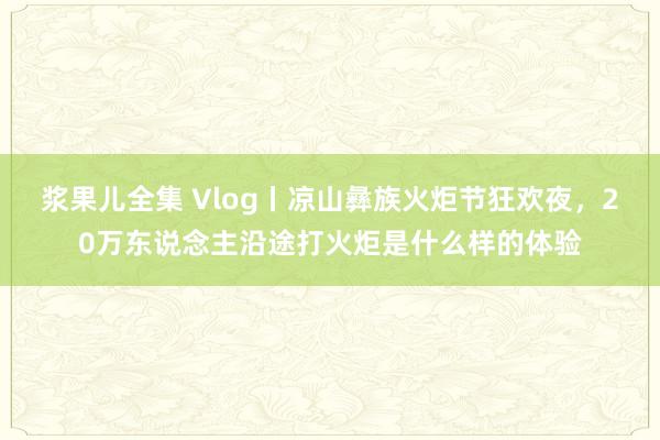 浆果儿全集 Vlog丨凉山彝族火炬节狂欢夜，20万东说念主沿途打火炬是什么样的体验