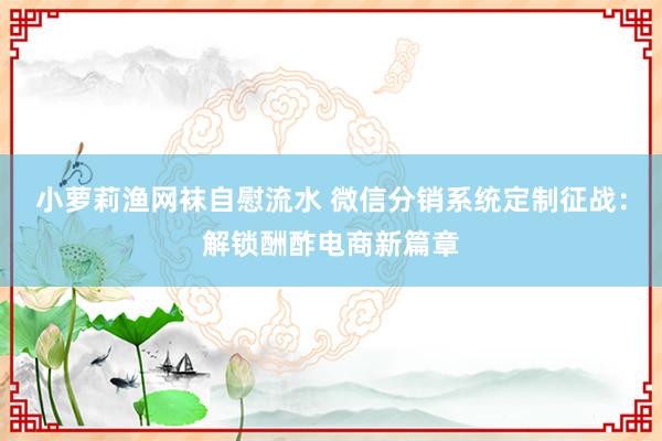 小萝莉渔网袜自慰流水 微信分销系统定制征战：解锁酬酢电商新篇章