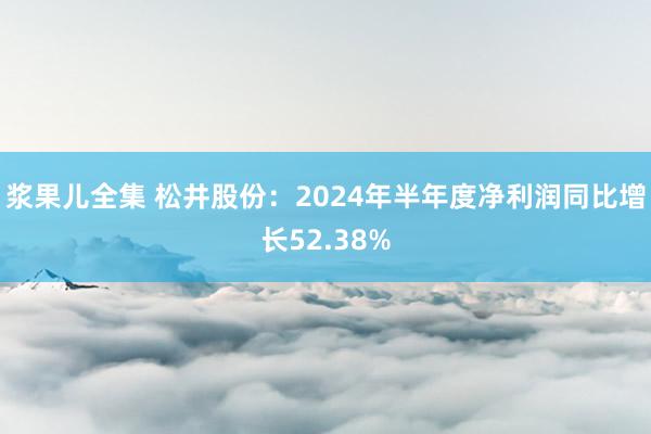 浆果儿全集 松井股份：2024年半年度净利润同比增长52.38%