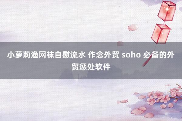 小萝莉渔网袜自慰流水 作念外贸 soho 必备的外贸惩处软件