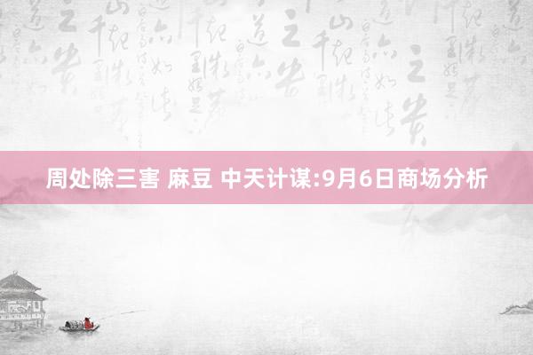 周处除三害 麻豆 中天计谋:9月6日商场分析