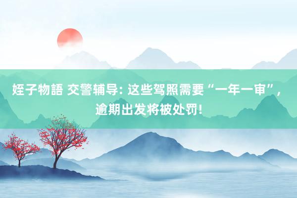 姪子物語 交警辅导: 这些驾照需要“一年一审”， 逾期出发将被处罚!