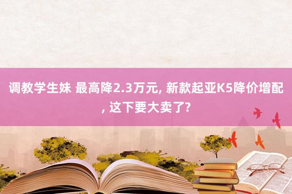 调教学生妹 最高降2.3万元， 新款起亚K5降价增配， 这下要大卖了?