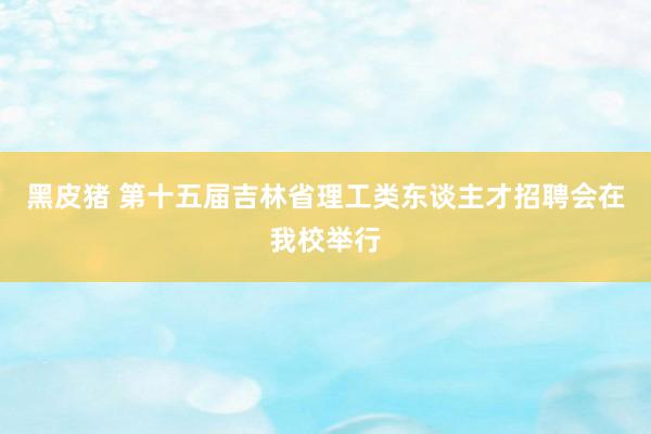 黑皮猪 第十五届吉林省理工类东谈主才招聘会在我校举行