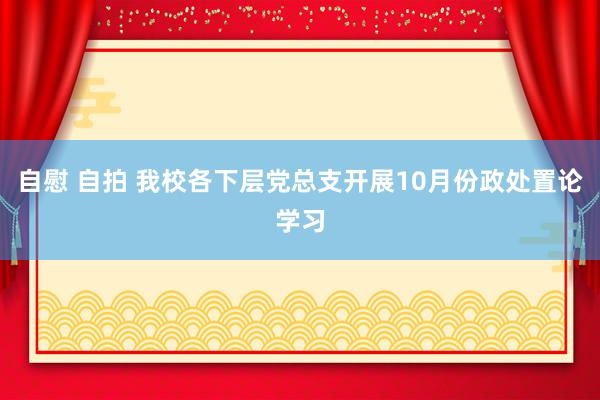 自慰 自拍 我校各下层党总支开展10月份政处置论学习