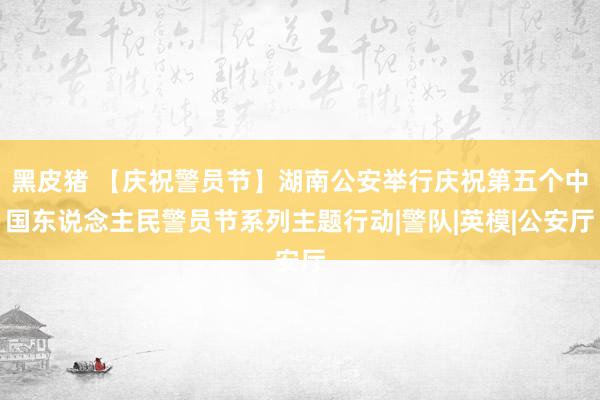 黑皮猪 【庆祝警员节】湖南公安举行庆祝第五个中国东说念主民警员节系列主题行动|警队|英模|公安厅